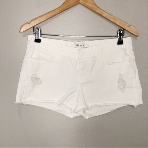 J Brand  Cutoff Denim Shorts, Vixen White - Picture 3 of 10
